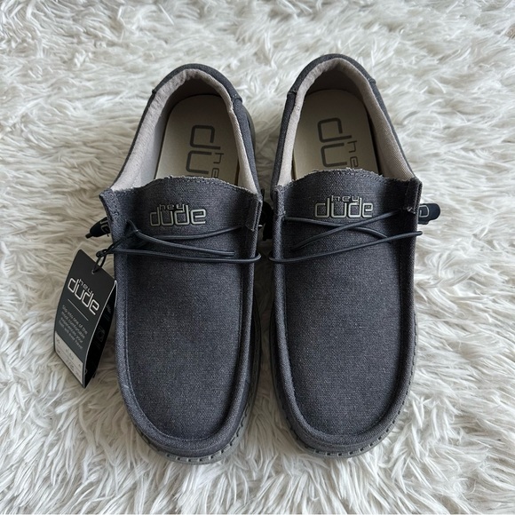 Hey Dude Mens Wally Oceano Gray Loafers New In Box Size 8 - Picture 2 of 7